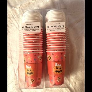 24 - 16 ounce Halloween travel disposable snoopy / peanuts theme